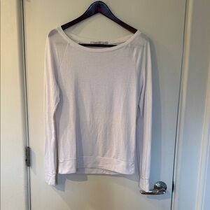 Abbot Main White Lightweight Scoop Neck Sweatshirt